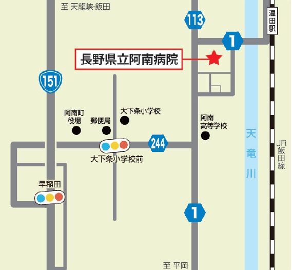 阿南病院の地図